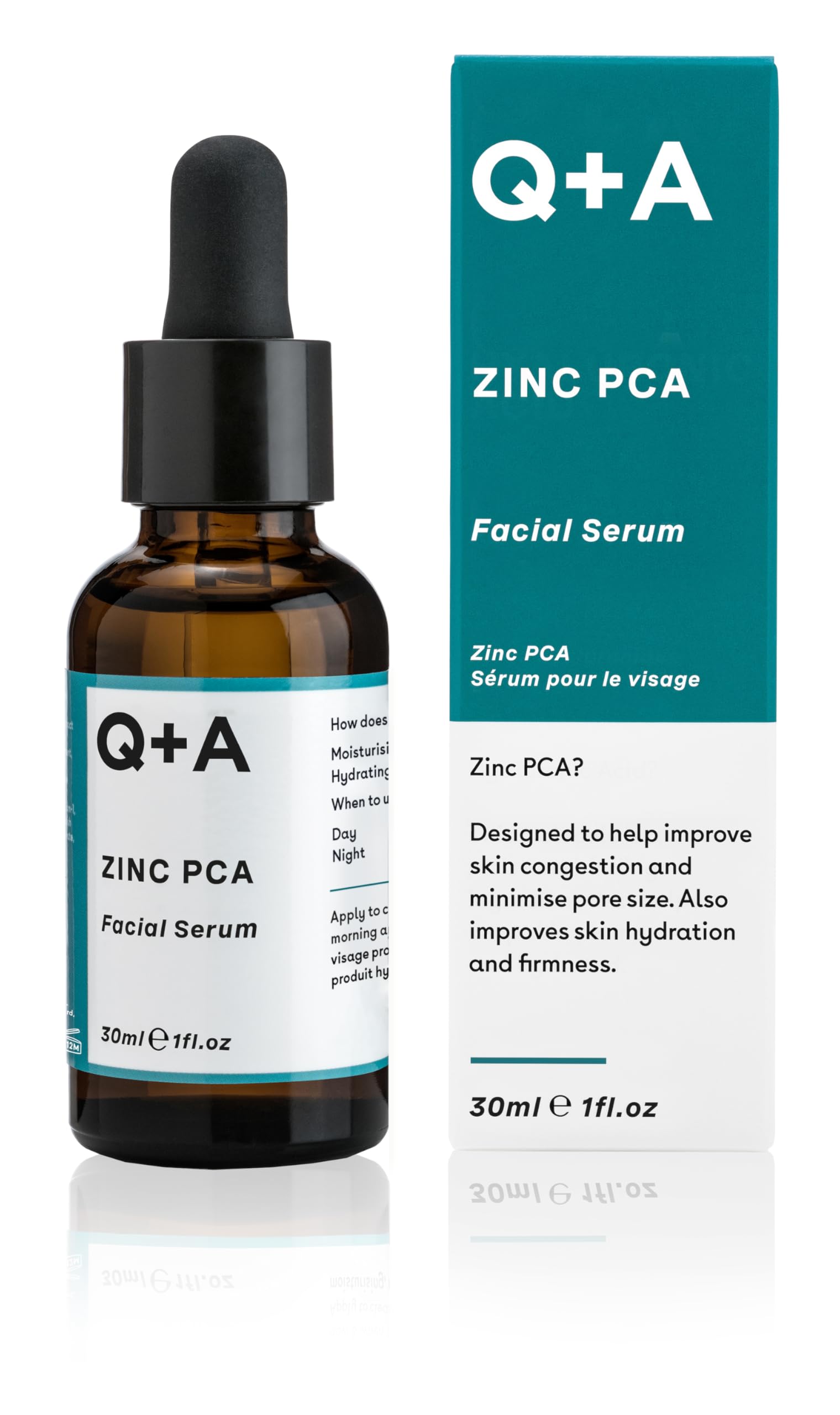 Q+A Zinc PCA Facial Serum, Serum Pour Le Visage, with Zinc PCA and